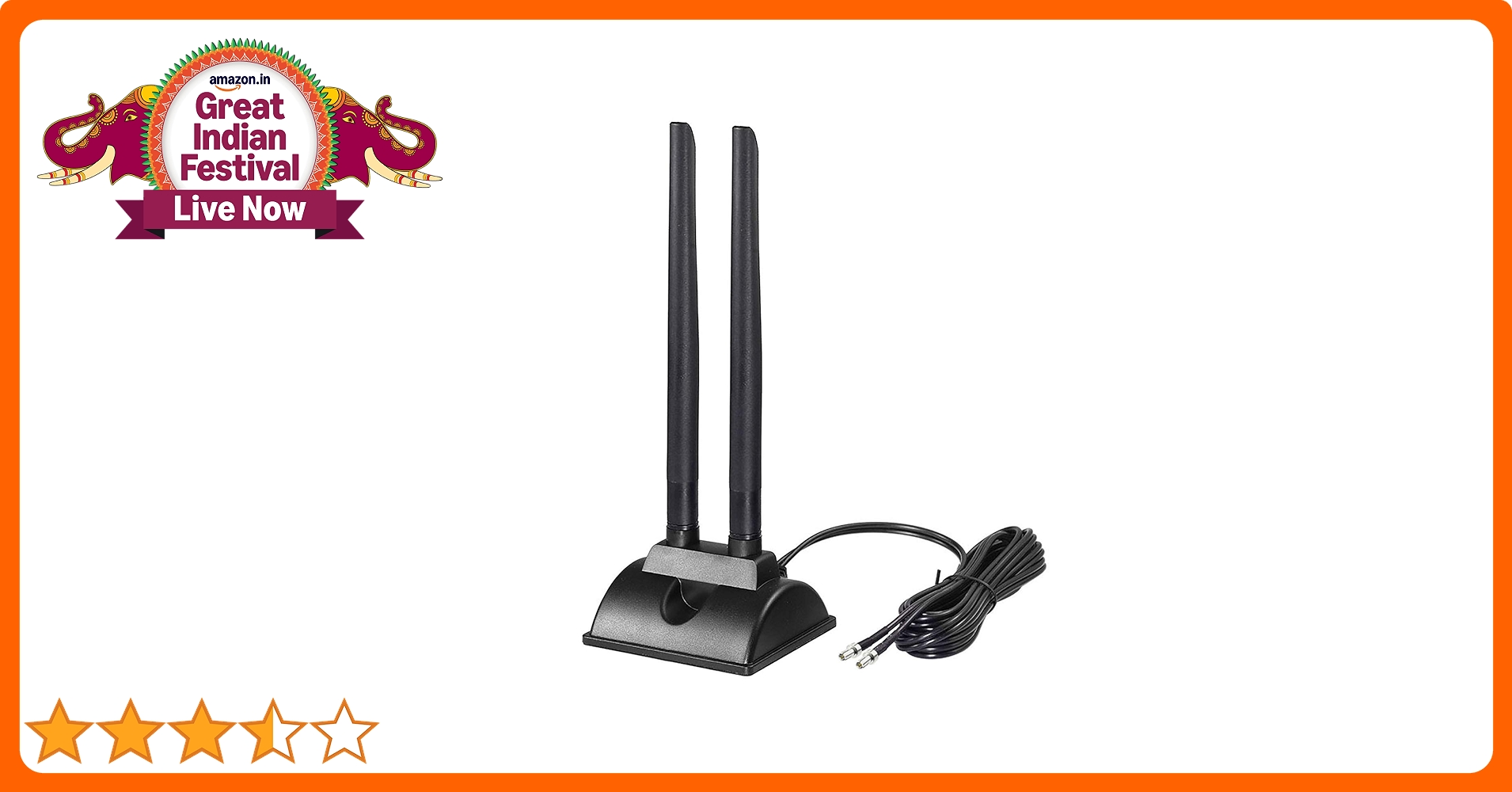 4G LTE 6dBi 磁気ベース MIMO TS9 アンテナ Bingfu 4G LTE Antenna 6dBi Magnetic Base MIMO TS9 Antenna